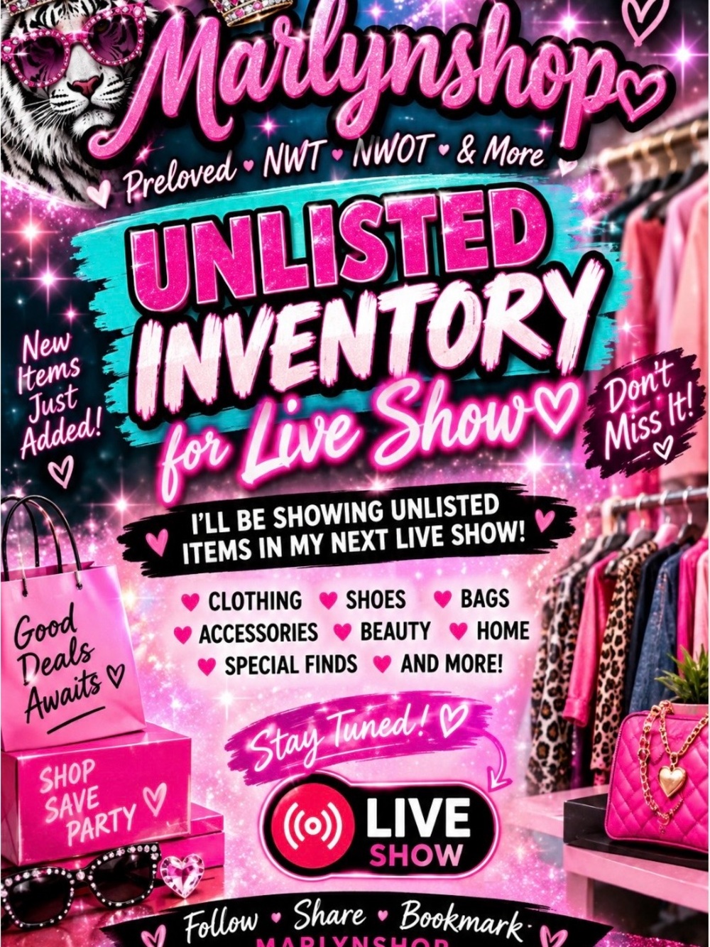 Unlisted Pink and Teal Live Show Inventory Promo by Unlisted